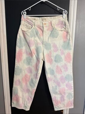 Universal Thread Tie Dye Vintage Straight Cropped High Rise Jeans Size: 12R